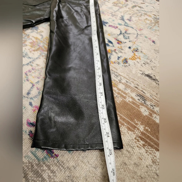 Shein Women's Black Cropped  PU Leather Jacket, XLg - Picture 11 of 13